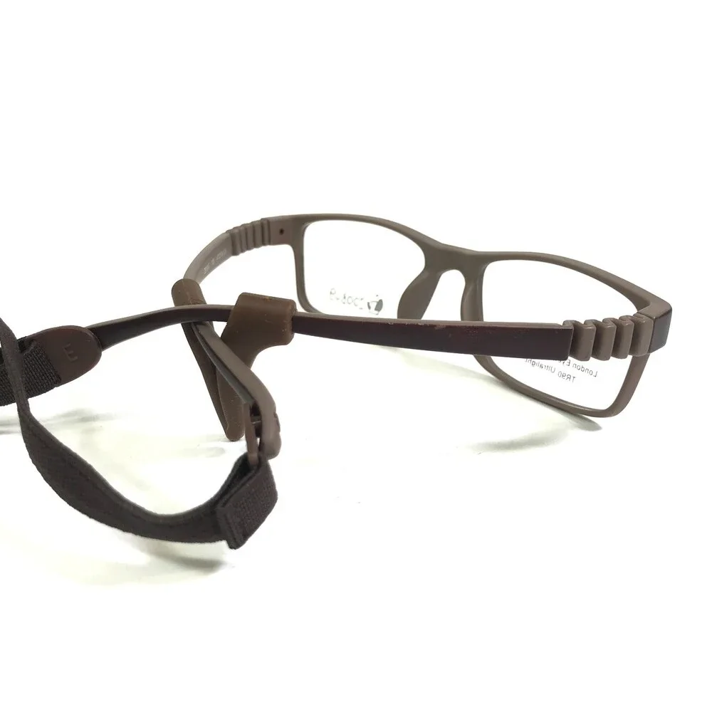 Zoobug Eyeglasses Frames ZB1047 100 Rubberized Matte Brown Hingeless 47-16-130